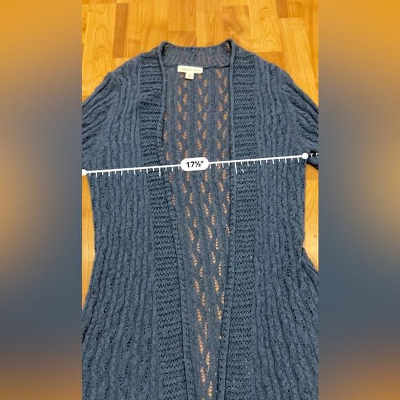 Coldwater Creek Crochet DusterOpen Front Cardigan Womens  M - Picture 7 of 8